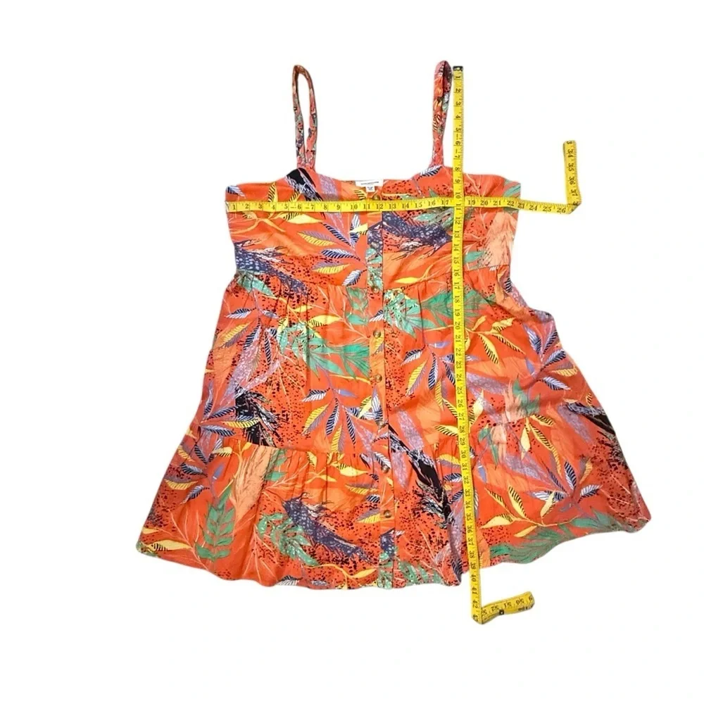 BEACHLUNCHLOUNGE Tropical Print Braided Strap Button Front Knee Length Dress XXL - Picture 5 of 6